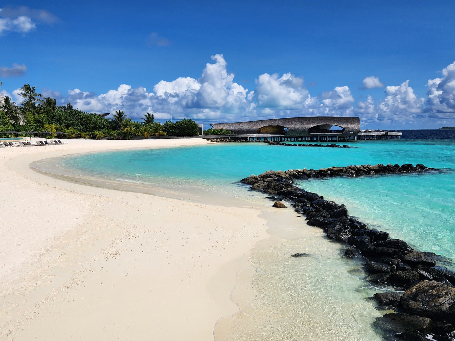 青い海に浮かぶホエールバー